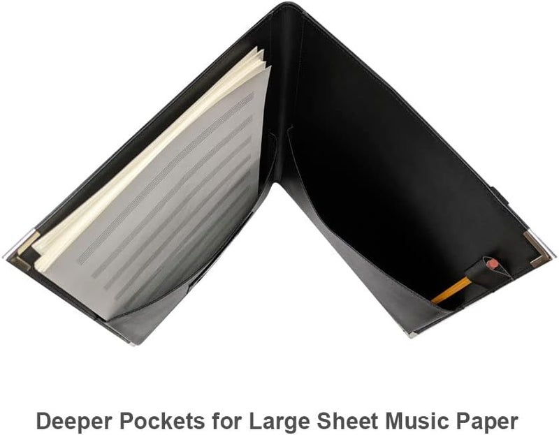 MSP Portfolio New! MSP Big Band Sheet Music Folder | 11.5" x 13.75" - Sheet Music Folios Storage Folder with Straps Closures for Band, Orchestra, Soloist, Piano - Instrument Player (MSP-240-Black) - Image 3
